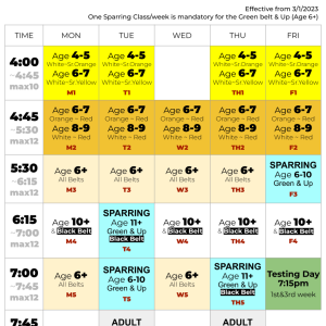 class schedule 2003
